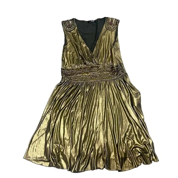 Morgan de Toi Gold Sleeveless Dress - Picture 4 of 7